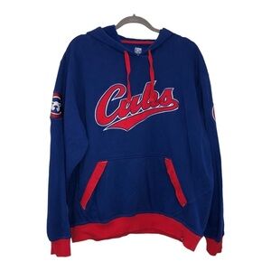 MAJESTIC CHICAGO CUBS Mens Blue Team Logos Hooded Pullover Sweatshirt
